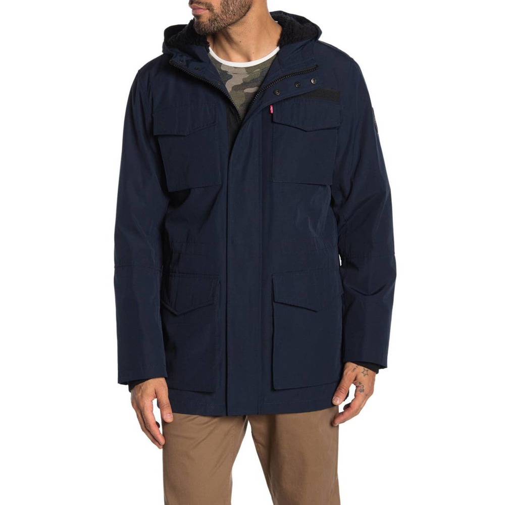 ✨NWT✨ LEVI'S Men's Arctic Sherpa Lined Parka in Navy Blue Sz Medium